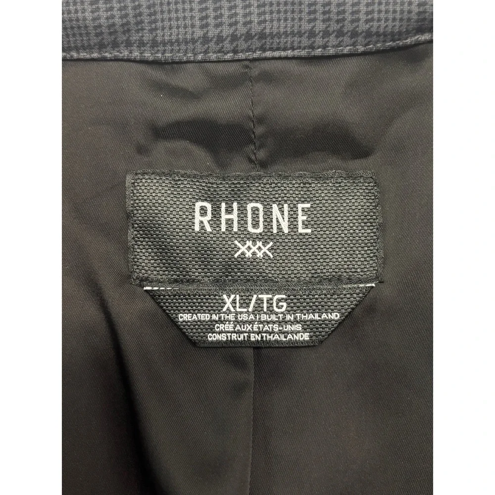 Rhone XL Blue Plaid Commuter Blazer Jacket Sport Suit Coat Slim Unstructured